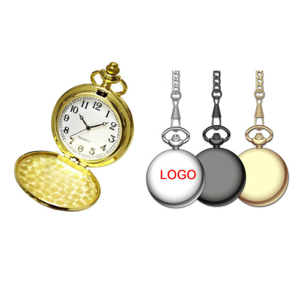 GA8084---Classic Smooth Vintage Quartz Pocket Watch