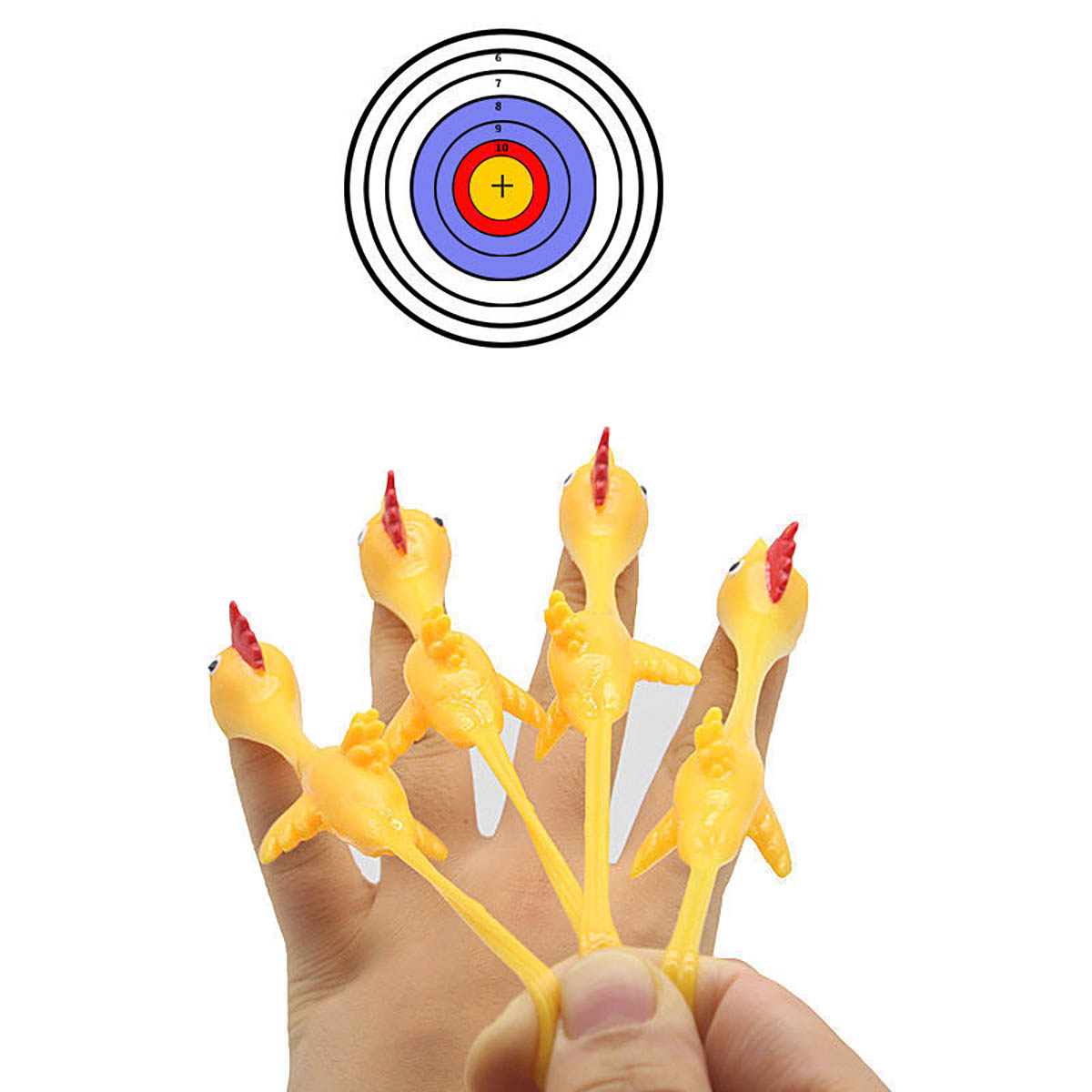 GA1066---Finger Slingshot Chicken Rubber Chicken