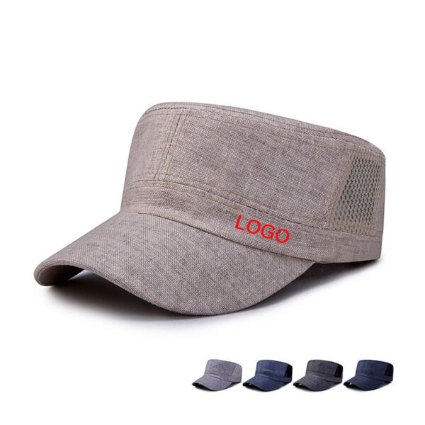 GA8092--Linen Cadet Army Caps Mesh
