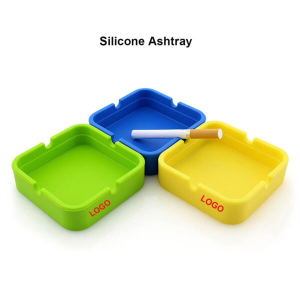 GA8109---Square Silicone Ashtray For Cigarettes
