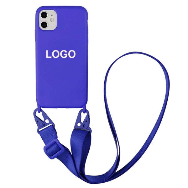 GA8207---Silicone Crossbody iPhone 14 Case With Strap