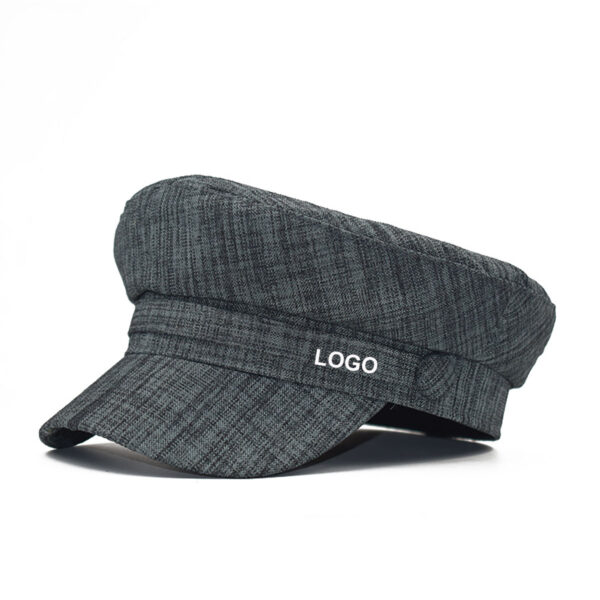 GA8274---Cotton Linen Military Cadet Army Cap