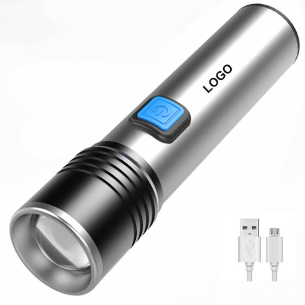 GA8309---Rechargeable Flashlight Torch Light Telescopic Zoom