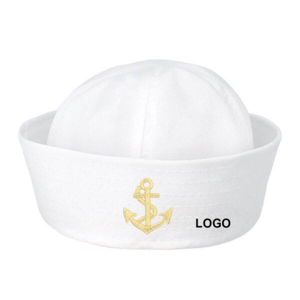 GA8368---Halloween White Sailor Hat Captain Caps