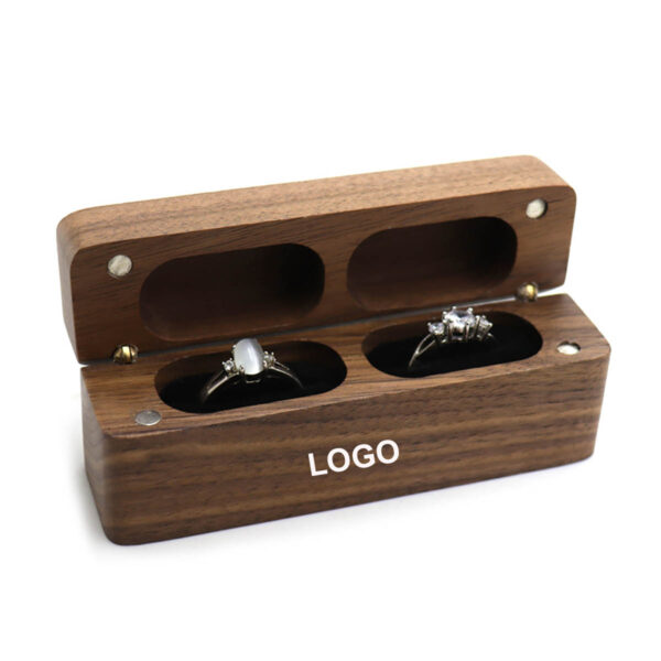 GA8459---Wooden Double Ring Case Box