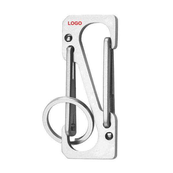 GA8484---Stainless Steel Dual Carabiner Keychain