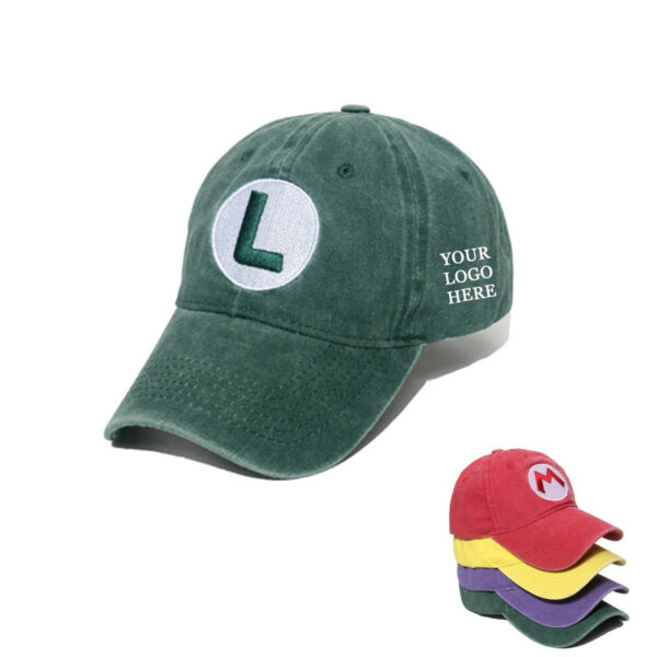 GA1416---Mario Hat Embroidery Cosplay Cap
