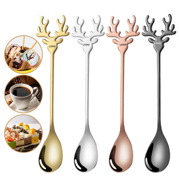 GA1064---Stainless Steel Coffee Spoon Deer Head