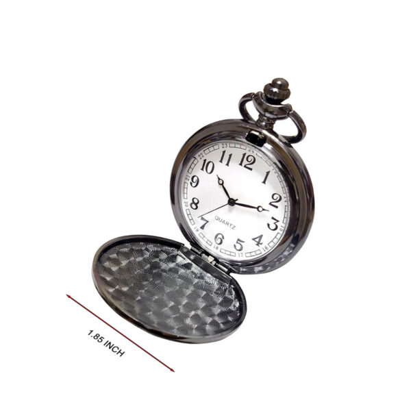 GA8084---Classic Smooth Vintage Quartz Pocket Watch - Image 2