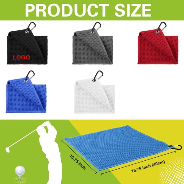 GA8122---Microfiber Waffle Pattern Golf Towel - Image 2