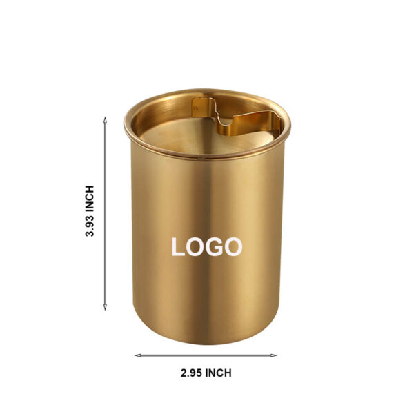 GA8195---Stainless Steel Ashtray Windproof Desk Ashtray - Image 2