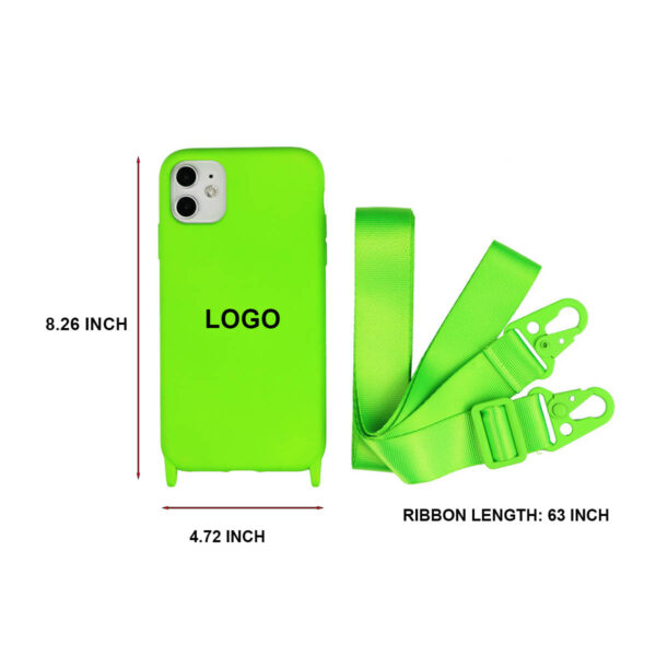 GA8207---Silicone Crossbody iPhone 14 Case With Strap - Image 2