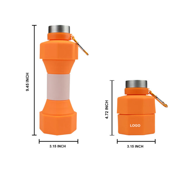 GA8219---Reuseable Collapsible Silicone Water Bottle - Image 2