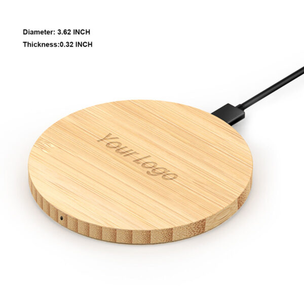 GA8232---Bamboo Wood Portable Wireless Charger - Image 2