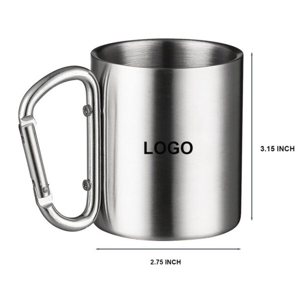 GA8242---Stainless Steel Mug With Carabiner Handle - Image 2