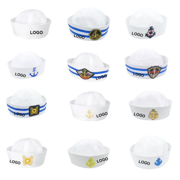 GA8368---Halloween White Sailor Hat Captain Caps - Image 2