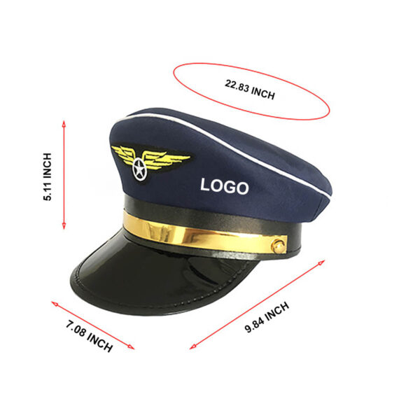 GA8437---Captain Pilot Hat With Golden Emblem - Image 2