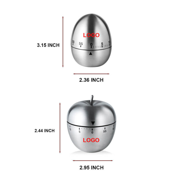 GA8452---Apple Kitchen Timer Stainless Steel - Image 2