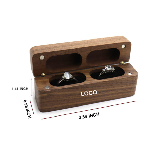 GA8459---Wooden Double Ring Case Box - Image 2