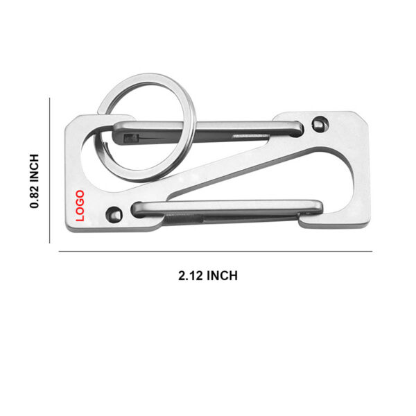 GA8484---Stainless Steel Dual Carabiner Keychain - Image 2