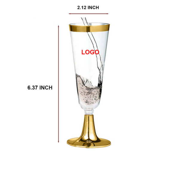GA8456---Disposable Clear Plastic Champagne Flutes - Image 2