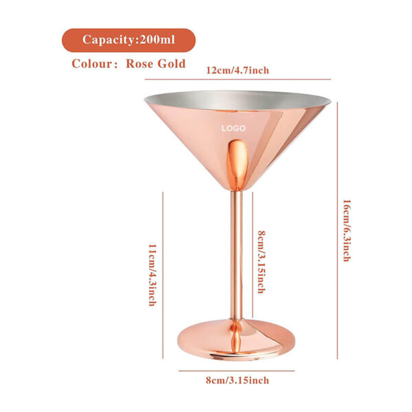 GA1054---Stainless Steel Martini Glasses - Image 2