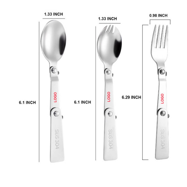 GA1069--Stainless Steel Folding Spoon Fork - Image 2