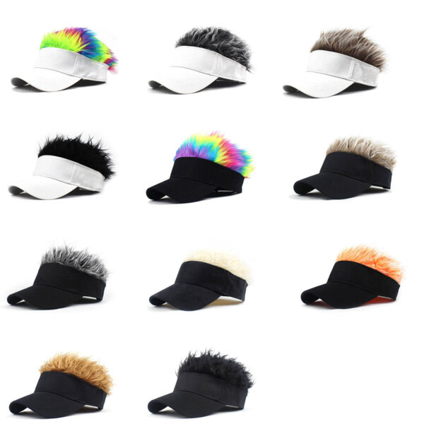 GA1005---Camouflage Visor Hat Fake Hair - Image 2