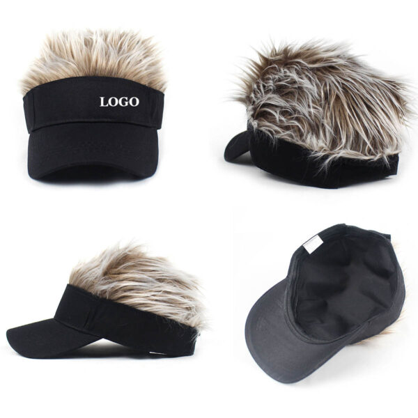 GA1005---Camouflage Visor Hat Fake Hair - Image 4