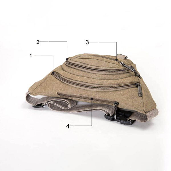 GA8052---Canvas Men Women Waist Bag - Image 3