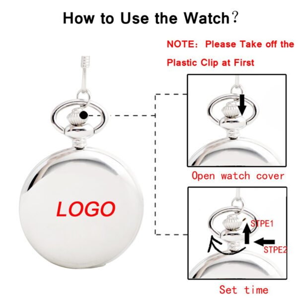 GA8084---Classic Smooth Vintage Quartz Pocket Watch - Image 3