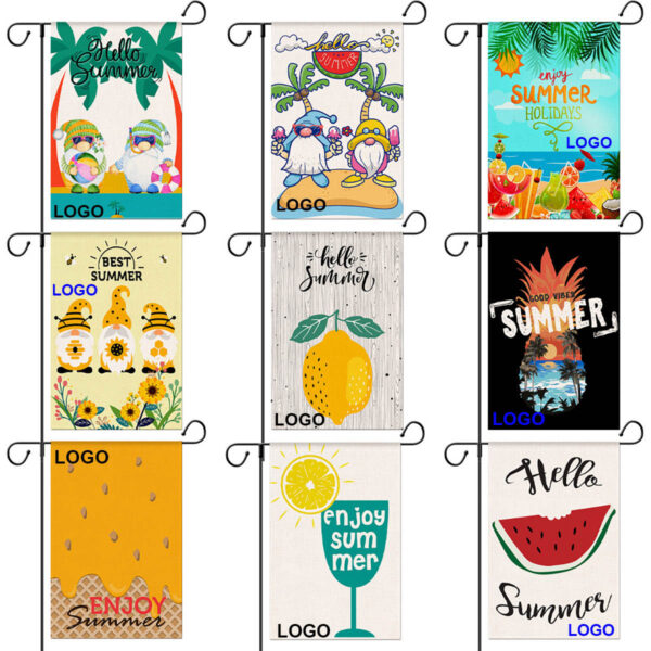 GA8110---Hello Summer Linen Garden Flag - Image 3