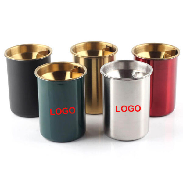 GA8195---Stainless Steel Ashtray Windproof Desk Ashtray - Image 3