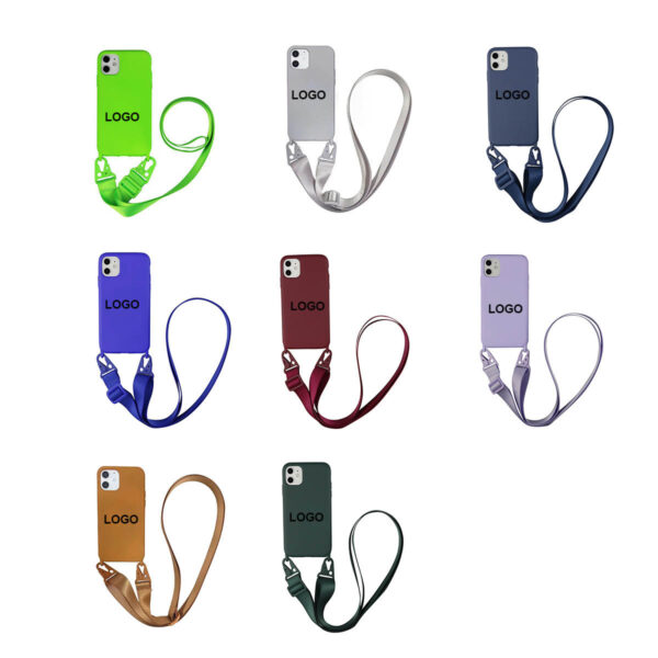 GA8207---Silicone Crossbody iPhone 14 Case With Strap - Image 3