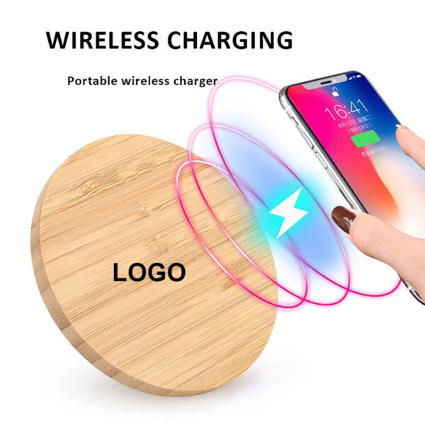 GA8232---Bamboo Wood Portable Wireless Charger - Image 3