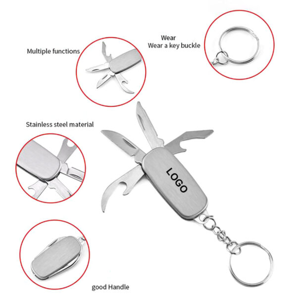GA8266---Stainless Steel Mini Multi Tool Keychain - Image 3