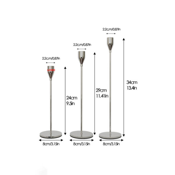 GA1031---Iron Taper Candle Holder Set of 3 - Image 2