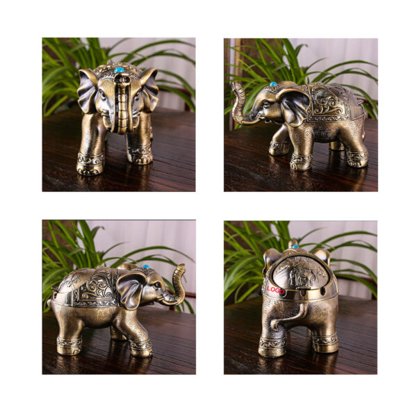 GA1032---Metal Windproof Elephant Ashtray - Image 3