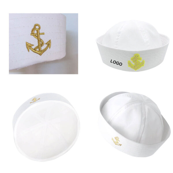 GA8368---Halloween White Sailor Hat Captain Caps - Image 3