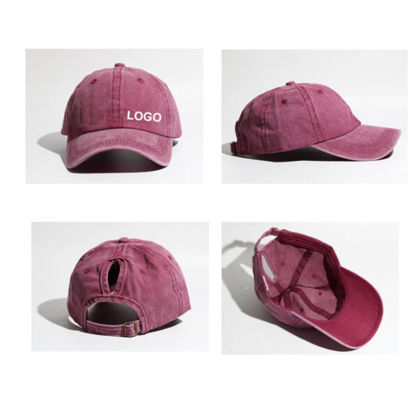 GA8398---Vintage Ponytail Baseball Hats For Women - Image 3