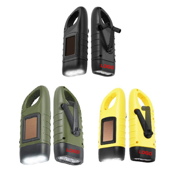 GA8419---Hand Crank Solar Powered Flashlights - Image 3