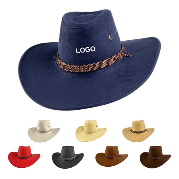 GA8542---Felt Western Cowboy Hat Men Women - Image 3