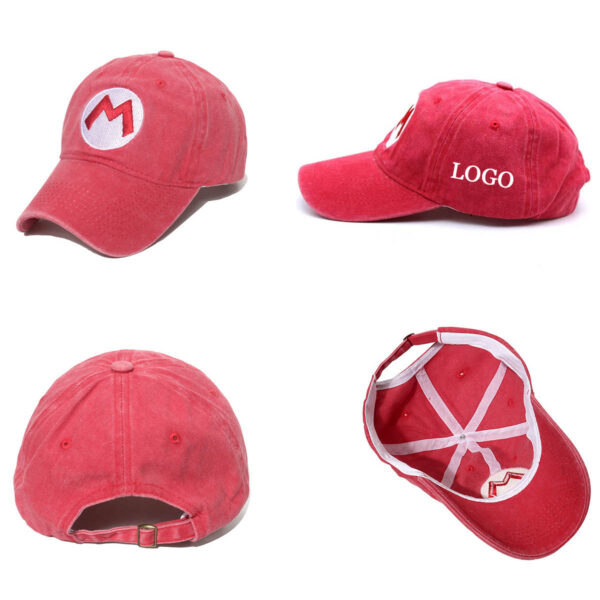 GA1416---Mario Hat Embroidery Cosplay Cap - Image 3