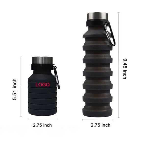 GA8044---Reuseable Silicone Foldable Water Bottles - Image 3