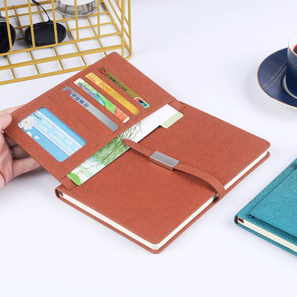 GA8337---A5 Notebook Leather Cover Card Holder - Image 4