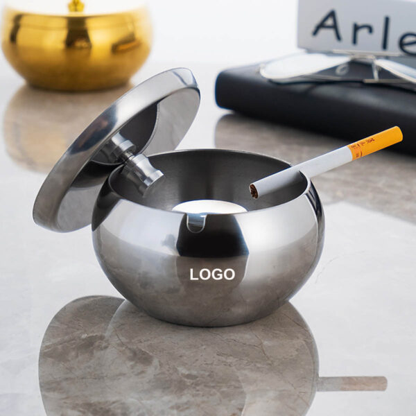 GA8401---Stainless Steel Ash Tray With Lid - Image 4