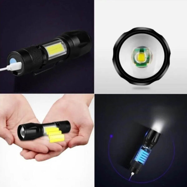 GA1092---Mini USB Rechargeable LED Flashlight - Image 4