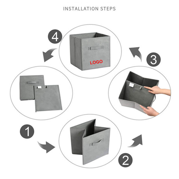 GA8325---Foldable Non Woven Fabric Storage Box - Image 4