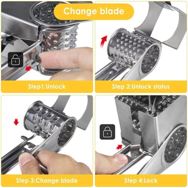 GA6010---Stainless Steel Rotary Cheese Grater - Image 5