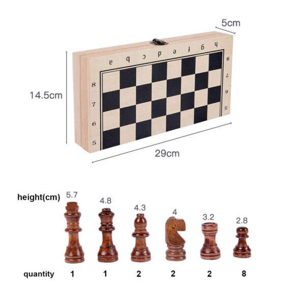 GA1201---Magnetic Wooden Chess Set - Image 2